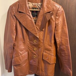 Vintage 1970’s Women's Brown Leather Jacket
